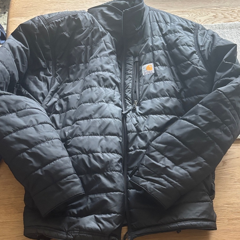 Carhartt Black Quilted Puffer Jacket with Chest Patch